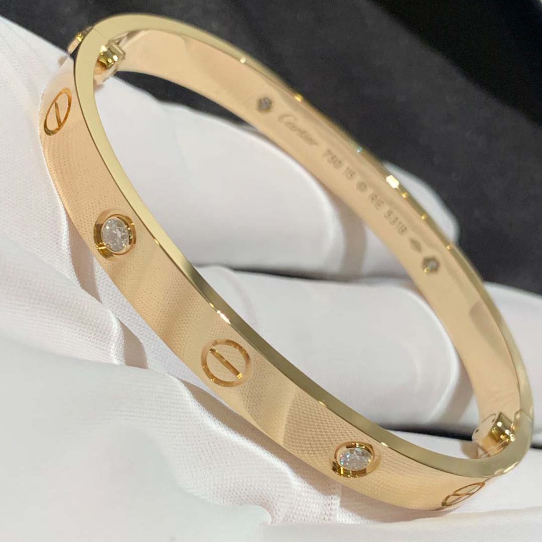 Cartier Love Bracelet 4 Diamonds in 18K Yellow Gold B6035917