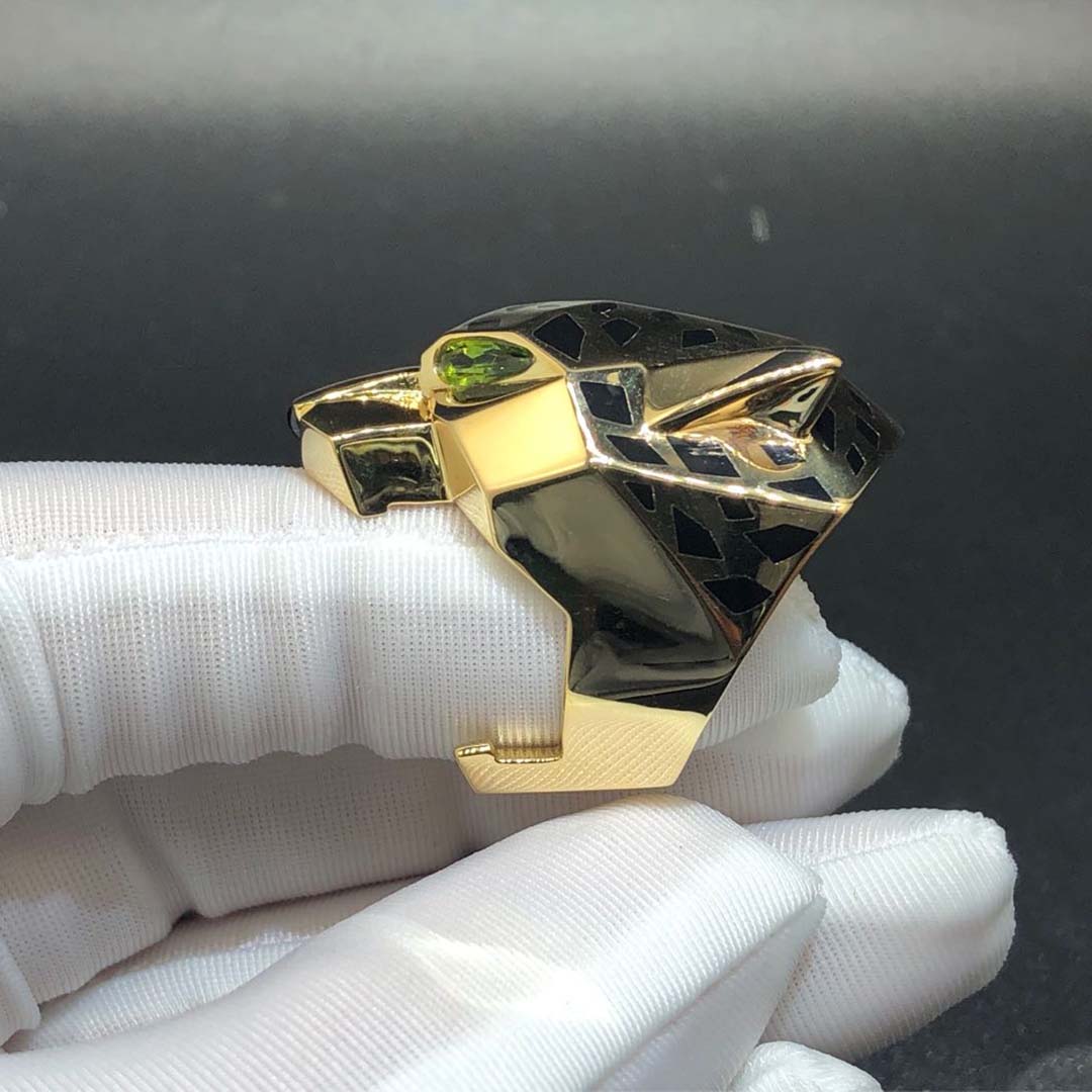 Cartier Panthere de Cartier Black Lacquer 18K Yellow Gold Ring N4193100