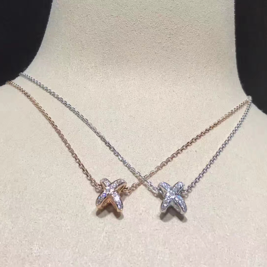 Chaumet 18K Gold Premier Liens Diamond Pendant Necklace