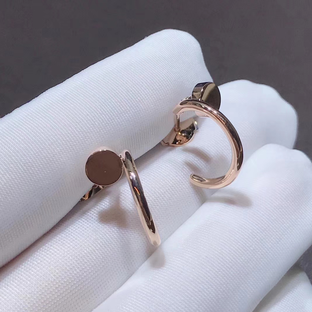 Cartier 18K Pink Gold Juste un Clou Nail Earrings B8301234