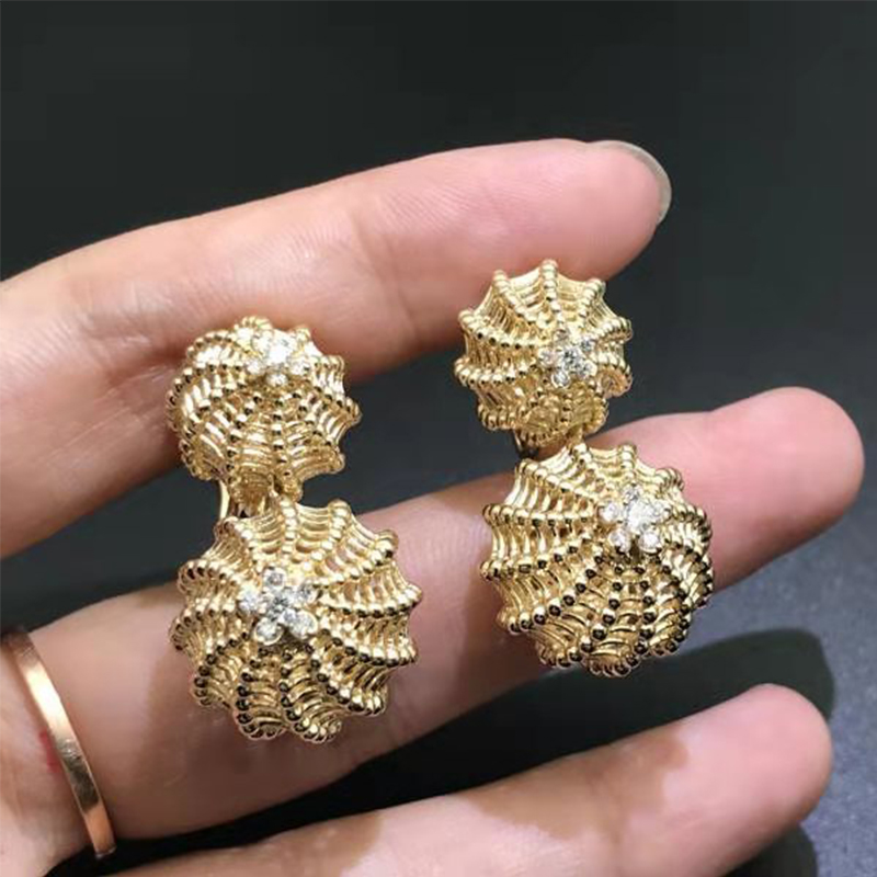 Cartier 18k Yellow Gold Diamonds Cactus de Cartier Earrings N8515093