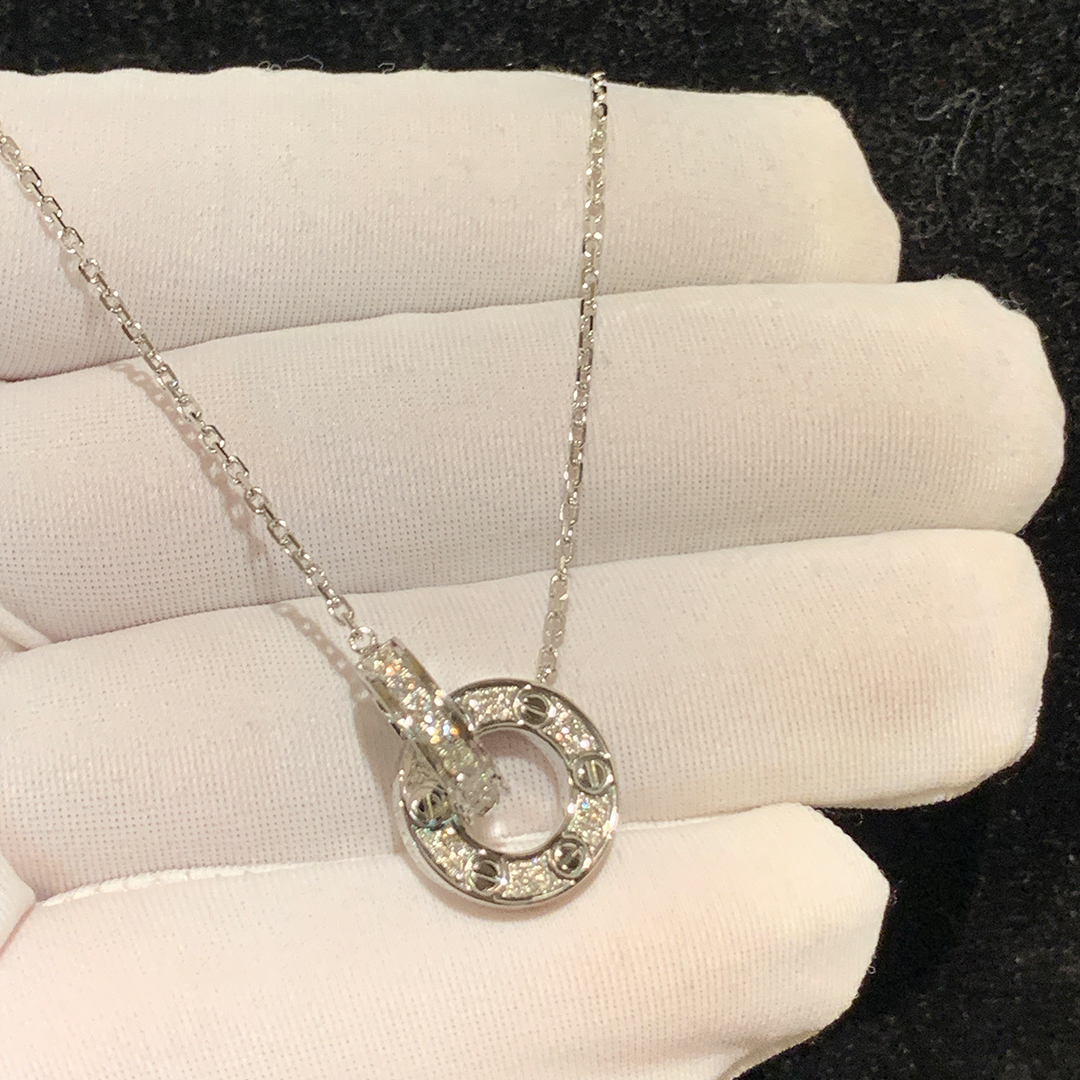Cartier Love Diamond 18K White Gold Necklace