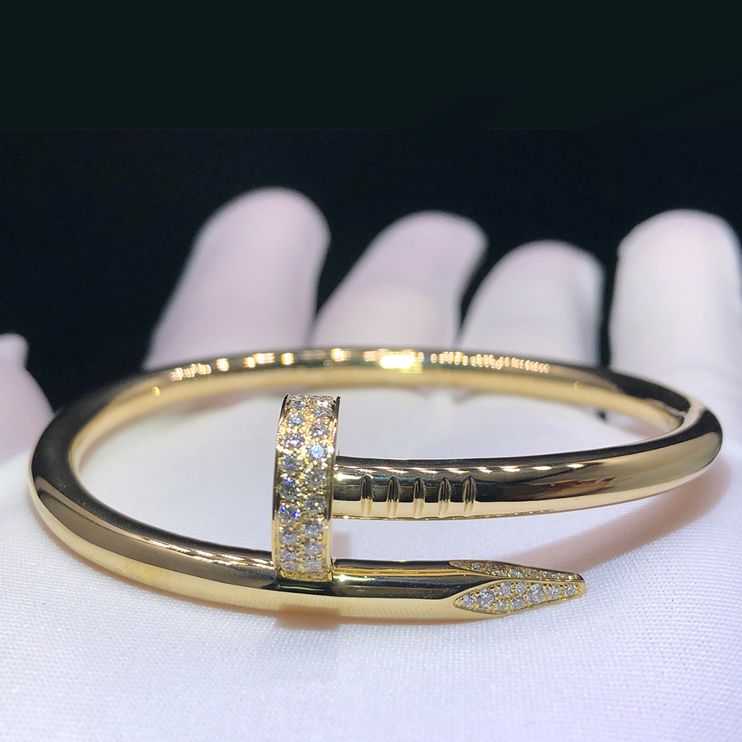Cartier Juste un Clou Medium Model 18k Yellow Gold with Diamonds Nail Bracelet